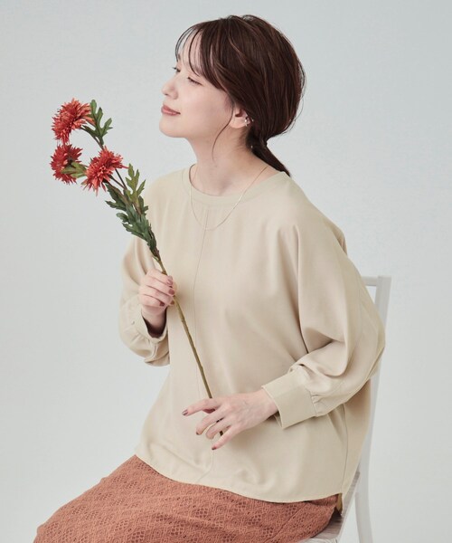 セール】【洗える/洗濯後にシワになりにくい】リブ切替ドルマン