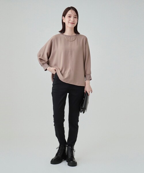 セール】【洗える/洗濯後にシワになりにくい】リブ切替ドルマン