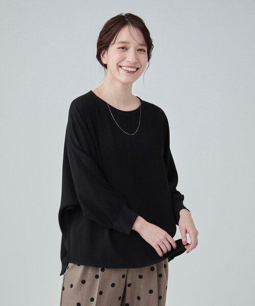 DRESKIP(ドレスキップ)の「◆【洗える/洗濯後にシワになりにくい】リブ切替ドルマンブラウス(シャツ/ブラウス・レディース・ブルーグリーン/ベビーピンク/ブラック/スモーキーグリーン系/ブラウン系/ライトベージュ・00)」の10枚目の写真