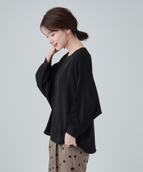 セール】【洗える/洗濯後にシワになりにくい】リブ切替ドルマン