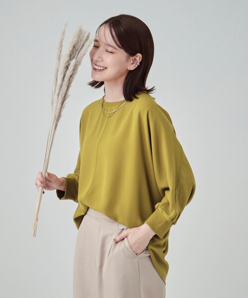 DRESKIP(ドレスキップ)の「◆【洗える/洗濯後にシワになりにくい】リブ切替ドルマンブラウス(シャツ/ブラウス・レディース・ブルーグリーン/ベビーピンク/ブラック/スモーキーグリーン系/ブラウン系/ライトベージュ・00)」の14枚目の写真