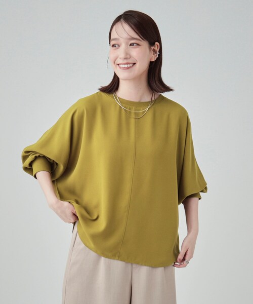 DRESKIP(ドレスキップ)の「◆【洗える/洗濯後にシワになりにくい】リブ切替ドルマンブラウス(シャツ/ブラウス・レディース・ブルーグリーン/ベビーピンク/ブラック/スモーキーグリーン系/ブラウン系/ライトベージュ・00)」の15枚目の写真