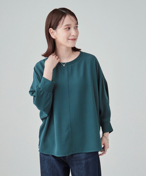 セール】【洗える/洗濯後にシワになりにくい】リブ切替ドルマン