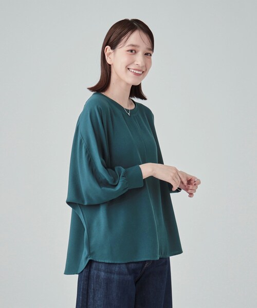 DRESKIP(ドレスキップ)の「◆【洗える/洗濯後にシワになりにくい】リブ切替ドルマンブラウス(シャツ/ブラウス・レディース・ブルーグリーン/ベビーピンク/ブラック/スモーキーグリーン系/ブラウン系/ライトベージュ・00)」の19枚目の写真