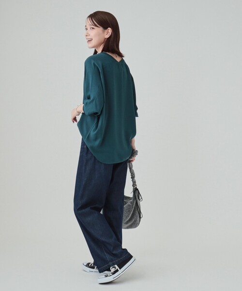 DRESKIP(ドレスキップ)の「◆【洗える/洗濯後にシワになりにくい】リブ切替ドルマンブラウス(シャツ/ブラウス・レディース・ブルーグリーン/ベビーピンク/ブラック/スモーキーグリーン系/ブラウン系/ライトベージュ・00)」の21枚目の写真