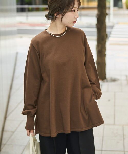 セール】【再入荷・新色登場】RONEL ハイゲージペプラムロングスリーブ