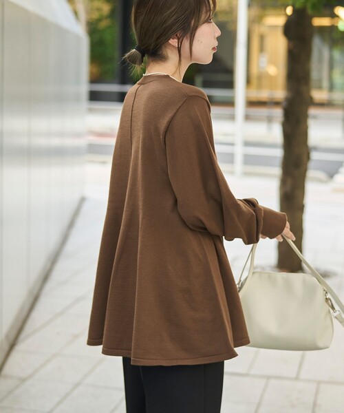 RONEL（ロネル）の「【再入荷・新色登場】RONEL ハイゲージペプラムロングスリーブニット（ニット/セーター・レディース・グレー/ターコイズブルー/ブラック/ブラウン系・S/M/L）」の12枚目の写真