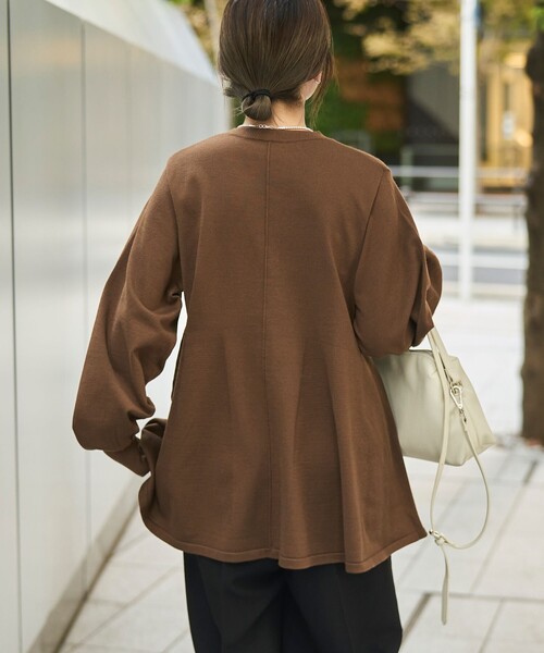 セール】【再入荷・新色登場】RONEL ハイゲージペプラムロングスリーブ