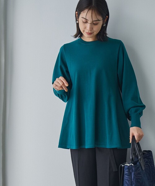 RONEL（ロネル）の「【再入荷・新色登場】RONEL ハイゲージペプラムロングスリーブニット（ニット/セーター・レディース・グレー/ターコイズブルー/ブラック/ブラウン系・S/M/L）」の18枚目の写真