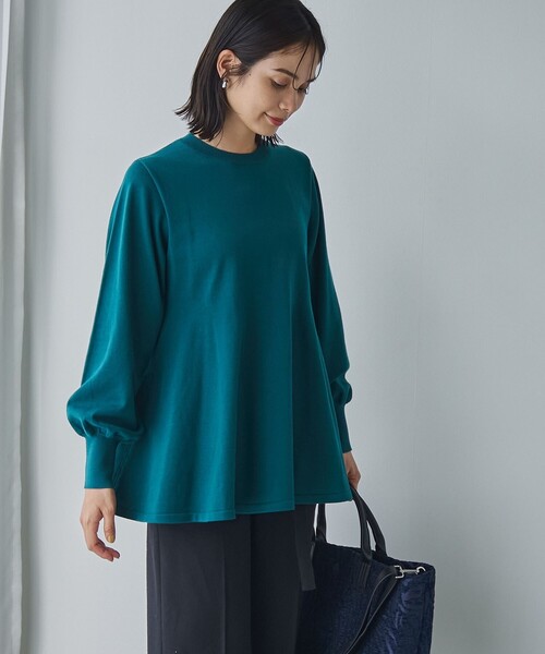 RONEL（ロネル）の「【再入荷・新色登場】RONEL ハイゲージペプラムロングスリーブニット（ニット/セーター・レディース・グレー/ターコイズブルー/ブラック/ブラウン系・S/M/L）」の19枚目の写真