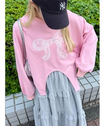 WC | リボンレースワッペンスウェット(スウェット)