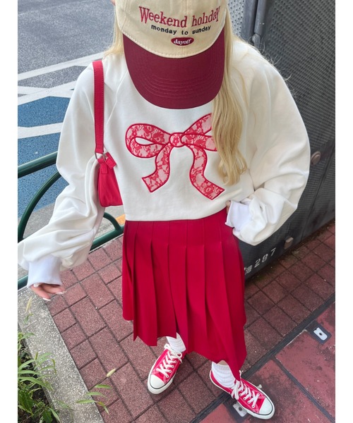 WC（ダブル シー）の「リボンレースワッペンスウェット（スウェット・レディース・グレー/ピンク/ホワイト・FREE）」の8枚目の写真