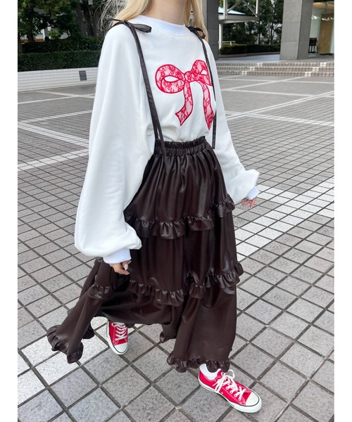 WC（ダブル シー）の「リボンレースワッペンスウェット（スウェット・レディース・グレー/ピンク/ホワイト・FREE）」の12枚目の写真