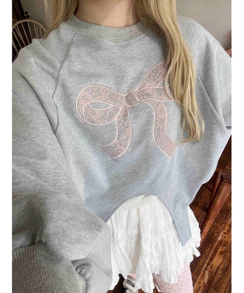 WC（ダブル シー）の「リボンレースワッペンスウェット（スウェット・レディース・グレー/ピンク/ホワイト・FREE）」の17枚目の写真