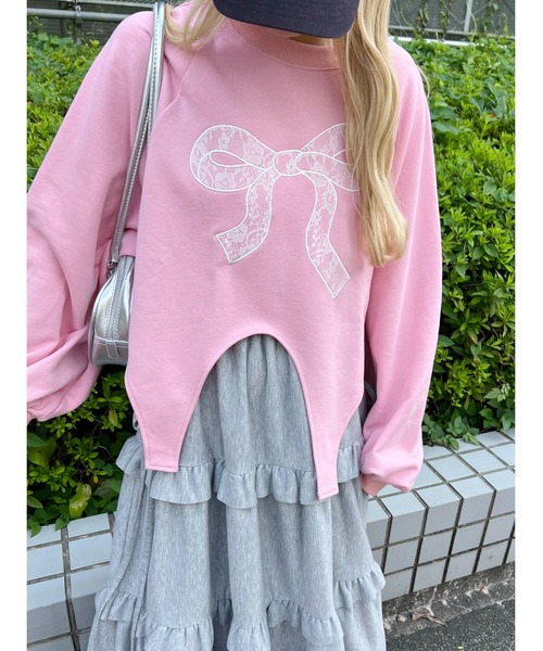 WC（ダブル シー）の「リボンレースワッペンスウェット（スウェット・レディース・グレー/ピンク/ホワイト・FREE）」の20枚目の写真