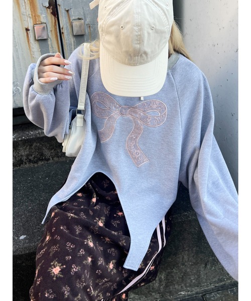WC（ダブル シー）の「リボンレースワッペンスウェット（スウェット・レディース・グレー/ピンク/ホワイト・FREE）」の14枚目の写真