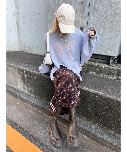 WC（ダブル シー）の「リボンレースワッペンスウェット（スウェット・レディース・グレー/ピンク/ホワイト・FREE）」の16枚目の写真