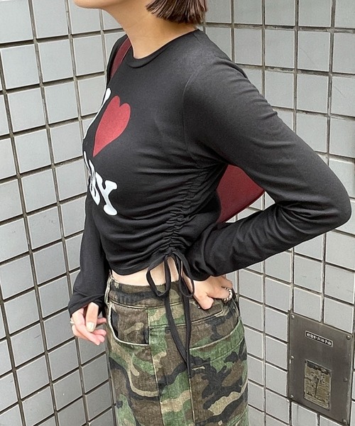WEGO(ウィゴー)の「WEGO/ILOVEBABYサイドドロストロンT(Tシャツ/カットソー・レディース・ホワイト/ブラック・FREE)」の12枚目の写真