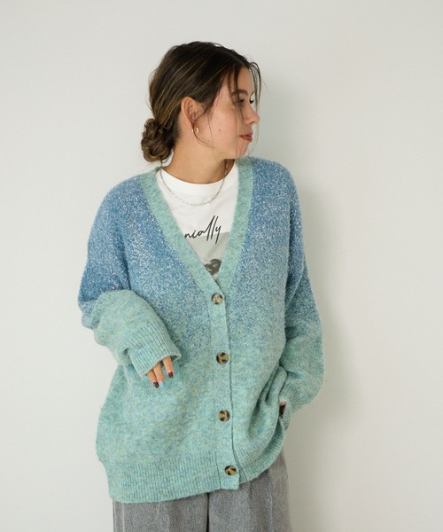 【セール】[華やかなラメ生地]グラデーションラメニットカーディガン（カーディガン/ボレロ）｜BAYFLOW（ベイフロー）