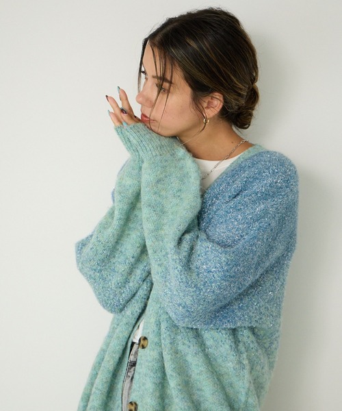 【セール】[華やかなラメ生地]グラデーションラメニットカーディガン（カーディガン/ボレロ）｜BAYFLOW（ベイフロー）