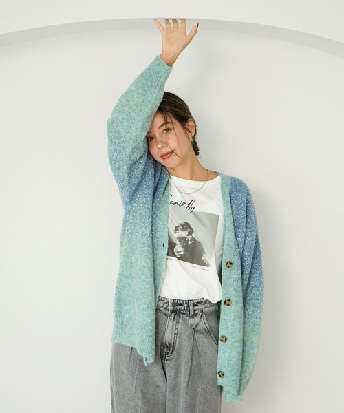 【セール】[華やかなラメ生地]グラデーションラメニットカーディガン（カーディガン/ボレロ）｜BAYFLOW（ベイフロー）