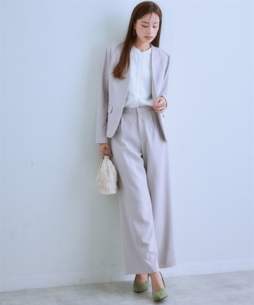 7days Life Styling(セブンデイズライフスタイリング)の「【UVカット/速乾】ストレッチパウダーサテン配色ブラウス(シャツ/ブラウス・レディース・オフホワイト/グレイッシュベージュ/サックスブルー・S/M/L/LL/3L/4L)」の10枚目の写真