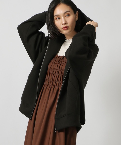 LAKOLE（ラコレ）の「ダンボールZIPパーカー / 147169（パーカー・レディース・サンドグレー/ブラック/アイボリー・FREE）」の2枚目の写真