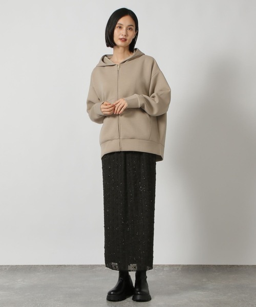 LAKOLE（ラコレ）の「ダンボールZIPパーカー / 147169（パーカー・レディース・サンドグレー/ブラック/アイボリー・FREE）」の11枚目の写真