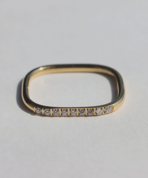 abaskdesign(アバスクデザイン)の「金属アレルギー対応 スクエアジルコニアリング(リング・レディース・ゴールド・10号/13号/15号)」の7枚目の写真