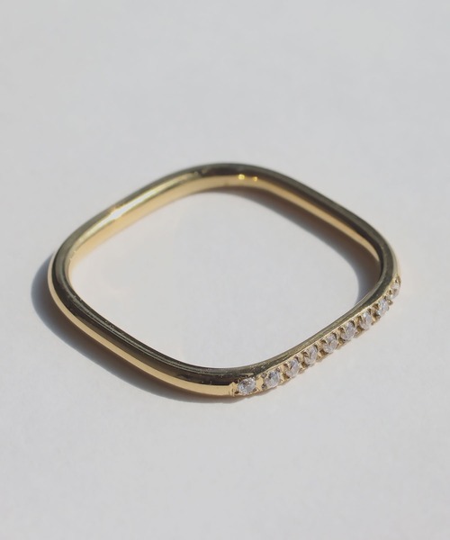 abaskdesign(アバスクデザイン)の「金属アレルギー対応 スクエアジルコニアリング(リング・レディース・ゴールド・10号/13号/15号)」の8枚目の写真