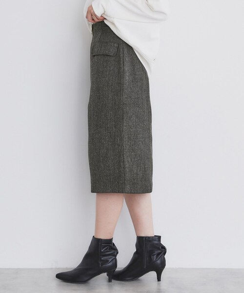 index（インデックス）の「ツイード調ジップタイトスカート【洗濯機洗い可/防シワ】（スカート・レディース・グレー/チャコールグレー/ブラウン系その他・34/36/38/40/42）」の9枚目の写真