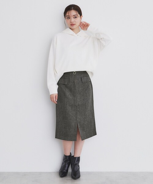 index（インデックス）の「ツイード調ジップタイトスカート【洗濯機洗い可/防シワ】（スカート・レディース・グレー/チャコールグレー/ブラウン系その他・34/36/38/40/42）」の11枚目の写真