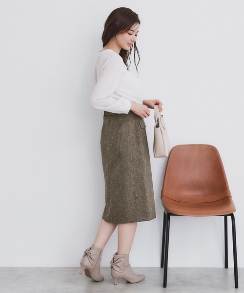 【タグ付き】 アドーア クラシカルツイードスカート タイトスカート ペプラム タグ付き】 アドーア クラシカルツイードスカート タイトスカート