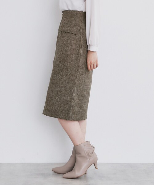 index（インデックス）の「ツイード調ジップタイトスカート【洗濯機洗い可/防シワ】（スカート・レディース・グレー/チャコールグレー/ブラウン系その他・34/36/38/40/42）」の17枚目の写真