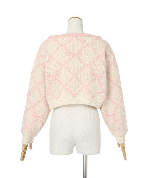 F i.n.t(フィント)の「リボンチェック柄ジャガードプルオーバー/fint(ニット/セーター・レディース・ピンク系その他/ホワイト×ライトグレー・FREE)」の10枚目の写真