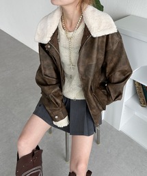 sedacle girl（セダクルガール）の「フェイクファー襟付き2way合皮ブルゾン（ブルゾン）」