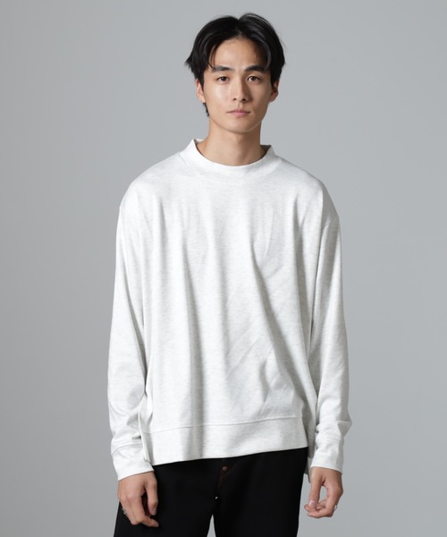 セール】ストレッチテレコモックネックプルオーバー 長袖（Tシャツ