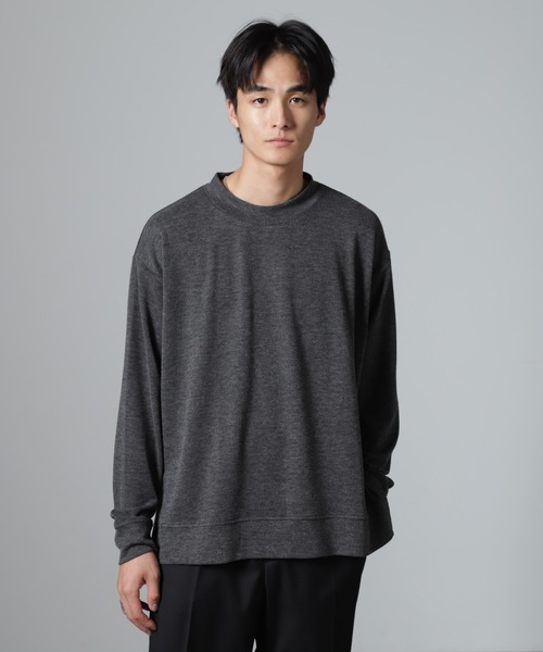 セール】ストレッチテレコモックネックプルオーバー 長袖（T