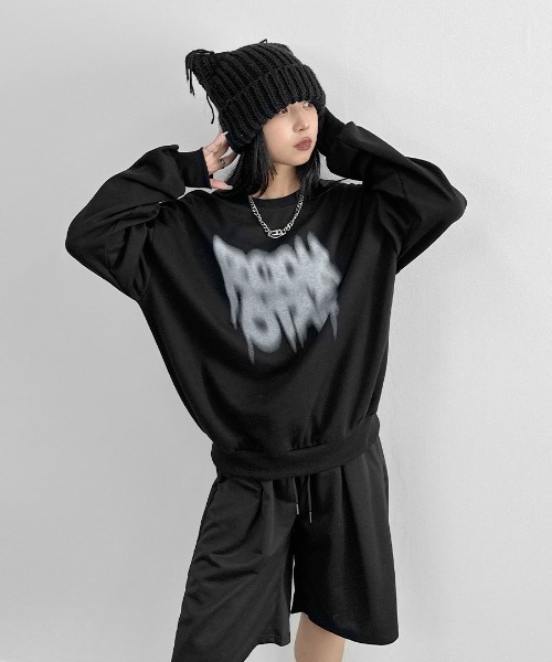 セール】【LVEU.】ストリートアートプリント長袖トップス / トップス