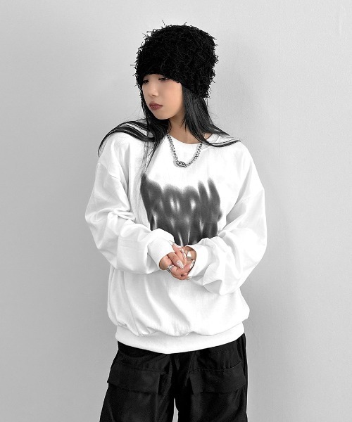 セール】【LVEU.】ストリートアートプリント長袖トップス