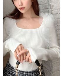 RESEXXY | フリルドッキングニットトップス(ニット/セーター)