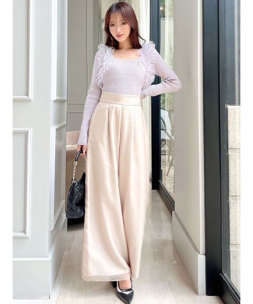 RESEXXY（リゼクシー）の「フリルドッキングニットトップス（ニット/セーター・レディース・ブラック/ラベンダー/ホワイト・FREE）」の9枚目の写真