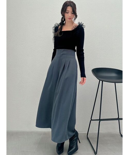 RESEXXY（リゼクシー）の「フリルドッキングニットトップス（ニット/セーター・レディース・ブラック/ラベンダー/ホワイト・FREE）」の17枚目の写真