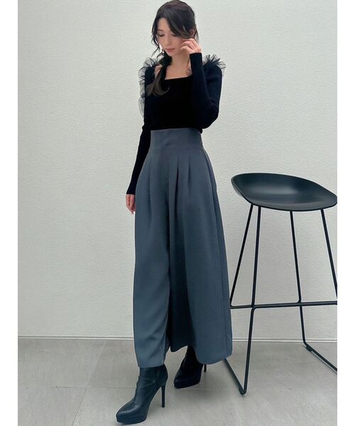 RESEXXY（リゼクシー）の「フリルドッキングニットトップス（ニット/セーター・レディース・ブラック/ラベンダー/ホワイト・FREE）」の18枚目の写真