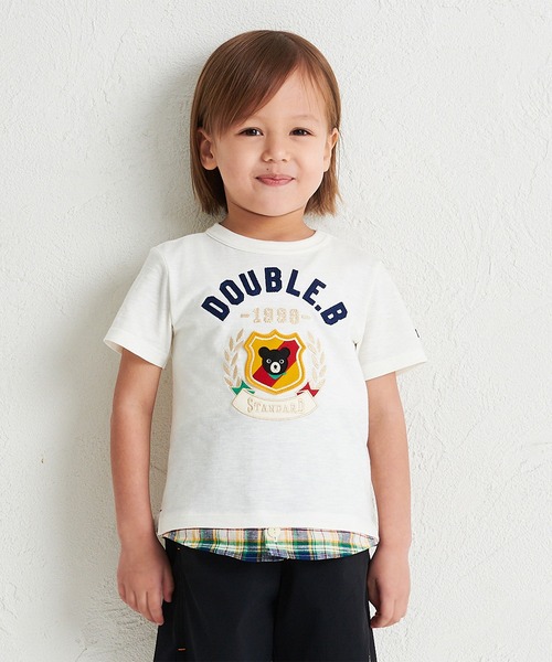 DOUBLE_B（ダブルビー）の「重ね着風半袖Tシャツ（Tシャツ/カットソー・キッズ・ホワイト/ネイビー・80ｃｍ/90cm/100cm/110cm/120cm/130cm）」の13枚目の写真