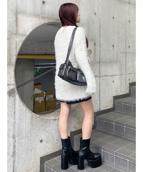 セール】スパンコールフェザーニットミニワンピース（ワンピース