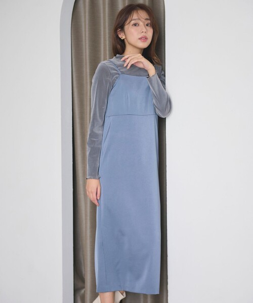 Feroux（フェルゥ）の「【洗える】ベロア ハイネックトップス（Tシャツ/カットソー・レディース・アイボリー系/ライトグレー系/ブラック系・F）」の9枚目の写真