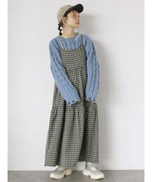 チェックティアードキャミワンピース