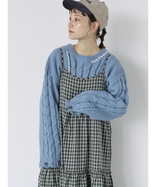 ehka sopo（エヘカソポ）の「チェックティアードキャミワンピース（ワンピース・レディース・ブルー/ネイビー/ブラウン・F）」の12枚目の写真