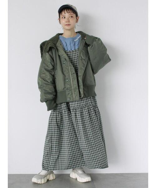 ehka sopo（エヘカソポ）の「チェックティアードキャミワンピース（ワンピース・レディース・ブルー/ネイビー/ブラウン・F）」の16枚目の写真